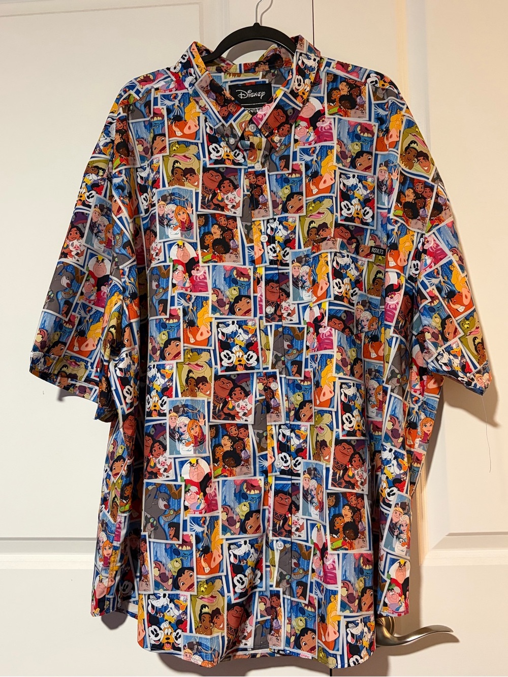 RSVLTS 4XL Disney “Say Cheeese!”Multicolor Short-Sleeve Button-Down Shirt, EUC